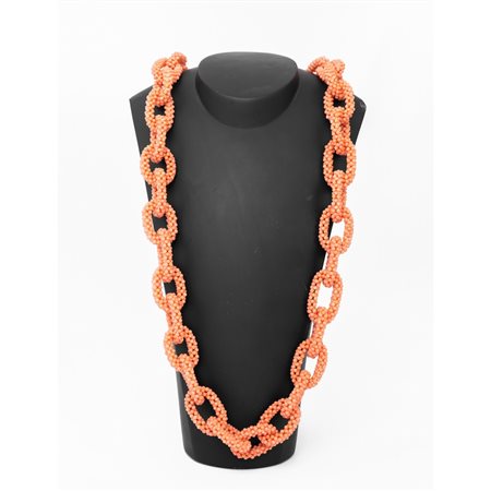 COLLANA in corallo tessito