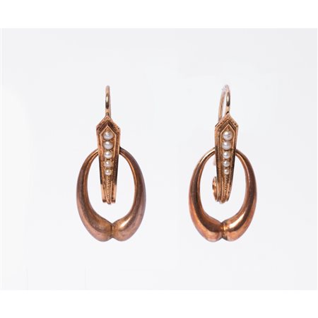 ORECCHINI in oro giallo 9 KT con microperline