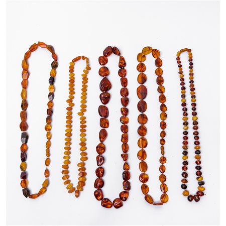 CINQUE COLLANE in ambra
