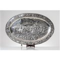 MANIFATTURA EUROPEA XIX SECOLO, Piatto da parata in argento