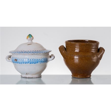 MANIFATTURA SICILIANA FINE DELL'800, Zuppiera e contenitore