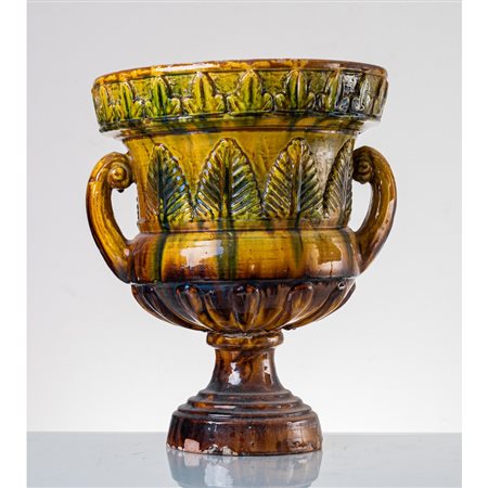 MANIFATTURA SICILIANA DEL XIX SECOLO, Vaso porta piante