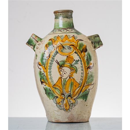 MANIFATTURA CALTAGIRONE PRIMA METÀ XIX SECOLO, Grande fiasca