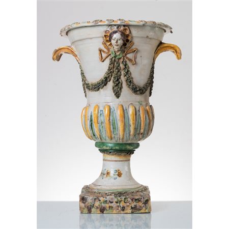 MANIFATTURA DI CALTAGIRONE DEL XIX SECOLO, Grande vaso