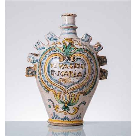 MANIFATTURA DI CALTAGIRONE DEL XIX SECOLO, Grande fiasca