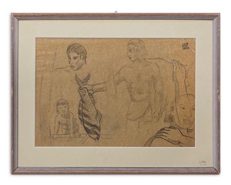 THAYAHT (ERNESTO MICHAHELLES) (1893 - 1959) - STUDIO DI FIGURE THAITIANE.