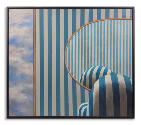 GOBERTI GIANFRANCO (1939 - 2023) - INTERNO CON SPECCHIO E CIELO .