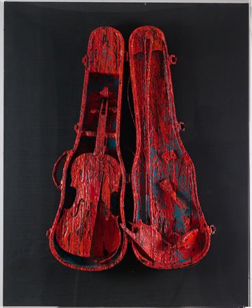Arman (Nizza, 1928 - New York, 2005) Senza titolo 1990 Acrilico su violino...
