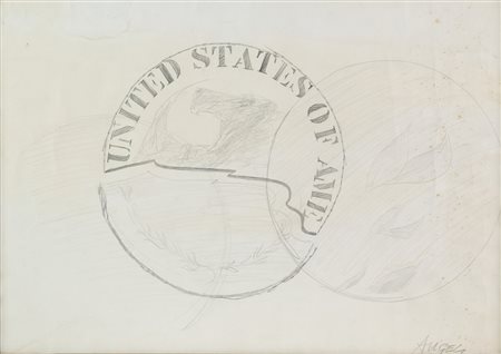 Franco Angeli (Roma, 1935 - 1988) Senza titolo ( dalla serie Quarter Dollar)...