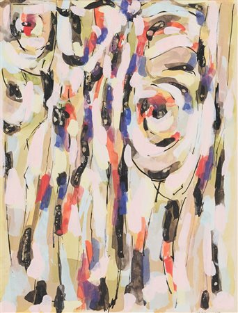 Piero Dorazio (Roma, 1927 - 2005) Antibes 1956 Tempera su carta cm. 26,5x20...