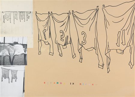 Renato Mambor (Roma, 1936 - 2014) Squadra in riposo 1965 Tecnica mista e...