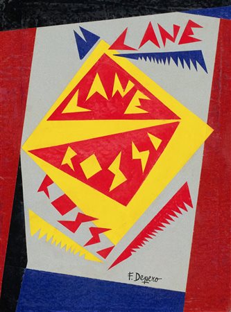 Fortunato Depero (Fondo (Tn), 1892 - Rovereto (Tn), 1960) Lane rossi...