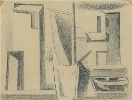 Alberto Magnelli (Firenze, 1888 - Parigi, 1971) Dessin du port 1932 Guache su...