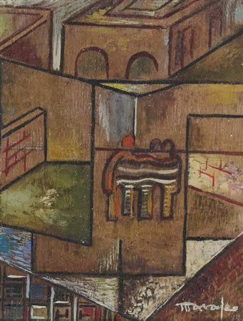 Antonio Marasco (Nicastro (Cs), 1896 - Firenze, 1975) L'ora dell'aria Olio su...