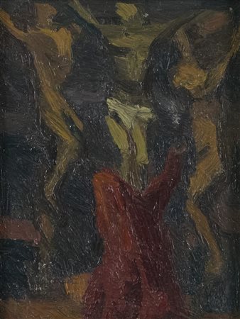 Giuseppe Capogrossi (Roma, 1900 - 1972) Crocifissione 1945/46 Olio su...