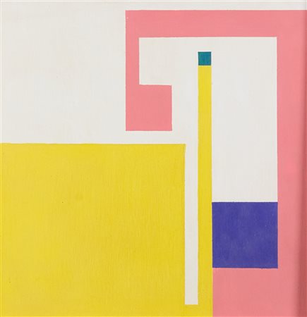 Bruno Munari (Milano, 1907 - 1998) Negativo-Positivo Olio su tavola cm. 20x20...