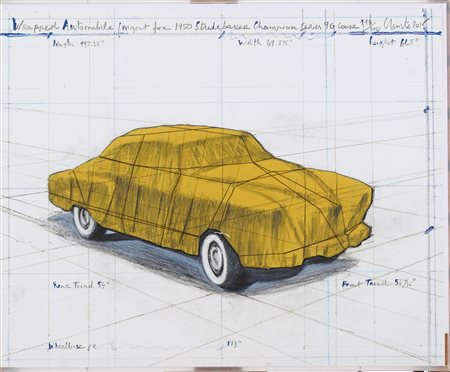 Christo (Gabrovo - Bulgaria , 1935 - New York, 2020) Wrapped Automobile,...