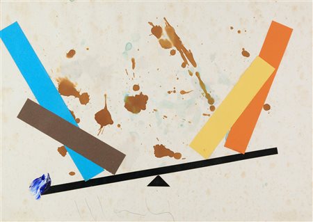 Aldo Mondino (Torino, 1938 - Torino, 2005) Senza titolo Anni '70 Collage e...