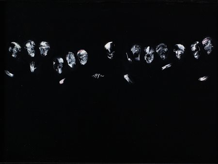 Lorenzo Puglisi (Biella, 1971) Il grande sacrificio 2021 Olio su tavola cm....