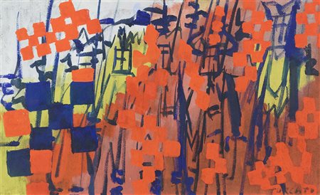 Giulio Turcato (Mantova, 1912 - Roma, 1995) Battaglia di Legnano 1955 Olio su...