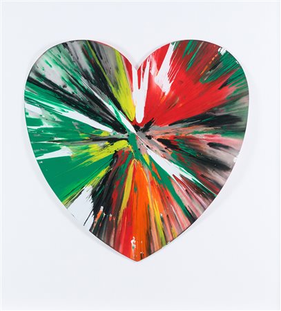 Damien Hirst (Bristol, 1965) Heart spin painting 2009 Acrilici su cartoncino...