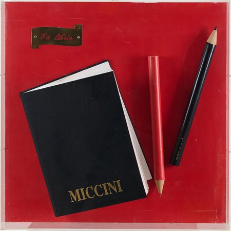 Eugenio Miccini (Firenze, 1925 - 2007) Ex Libris Assemblaggio su tavola di...