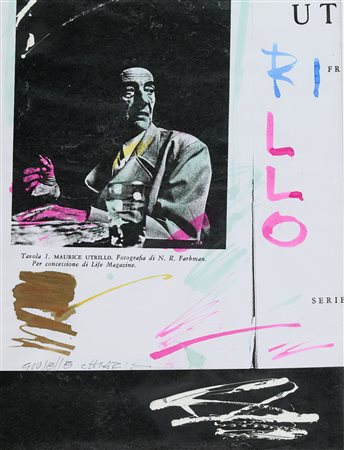 Giuseppe Chiari (Firenze, 1926 - 2007) Utrillo 2001 Collage e tecnica mista...
