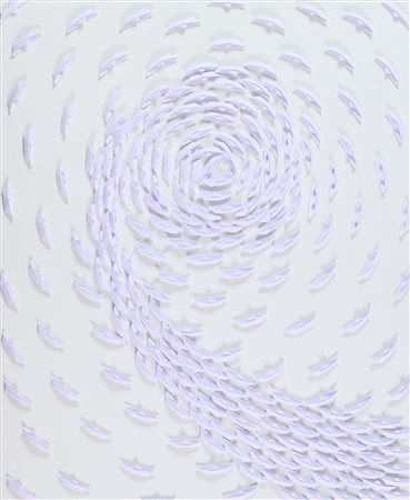 Riccardo Gusmaroli (Verona, 1963) Vortice bianco 2025 Barche di carta su tela...