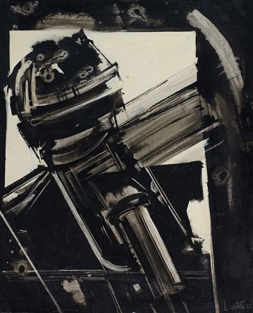 Gianni Bertini (Pisa, 1922 - Caen, 2010) L'euménide supplantée 1962 Olio e...