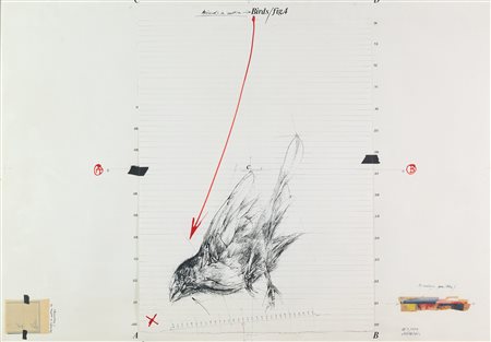 Vladimir Velickovic (1935 - 2019) Animal in mutation / Bird 1974 Tecnica e...