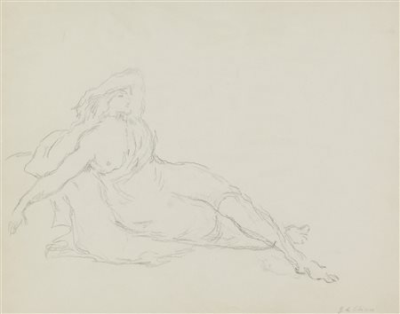 Giorgio De Chirico (Volos, 1888 - Roma, 1978) Figura sdraiata - Studio per...