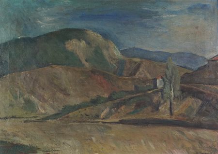 Mauro Reggiani (Nonentola (Mo), 1897 - Milano, 1980) Paesaggio 1929 Olio su...