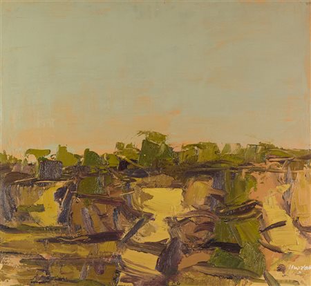 Ennio Morlotti (Lecco, 1910 - Milano, 1992) Rocce 1984 Olio su tela cm. 78x82...