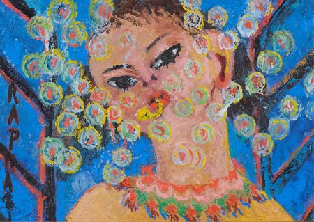 Antonietta Raphael Mafai (1895 - 1975) Bambina che gioca con le bolle di...