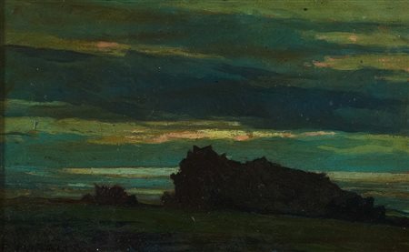 Renato Natali (Livorno, 1883 - 1979) Marina 1915-1920 Olio su tavola cm....