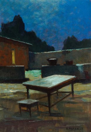 Renato Natali (Livorno, 1883 - 1979) Notturno n° 2 1929 Olio su tavola cm....
