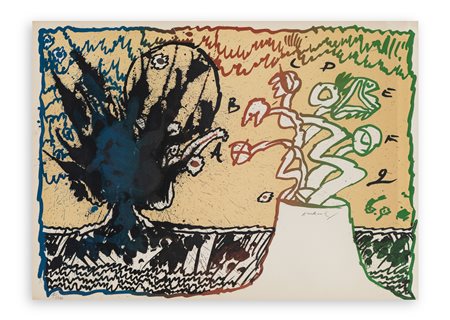 PIERRE ALECHINSKY (1927) - Volcan alphabétique, 1970