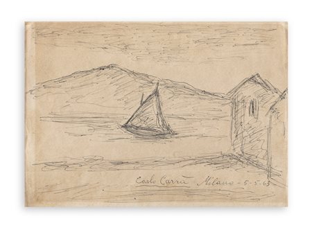 CARLO CARRÀ (1881-1966) - Senza Titolo (Marina), 1963