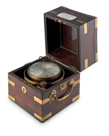 John Poole, London. 
Cronometro da marina su sospensione cardanica, quadrante a