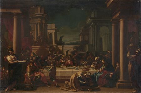 Francesco Perezzoli "Cena in casa di Simone il Fariseo"
olio su tela (cm 109x162