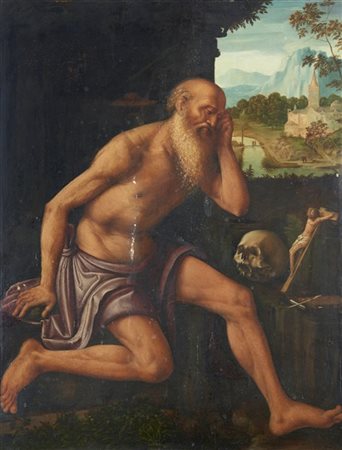 Scuola milanese della metà del secolo XVI

"San Girolamo in meditazione"
olio s