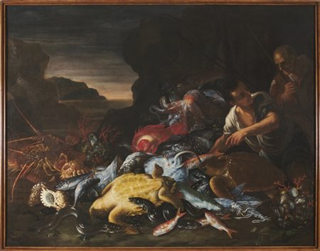 Francesco della Questa "Il sogno dei pescatori (Composizione con pesci, tartarug