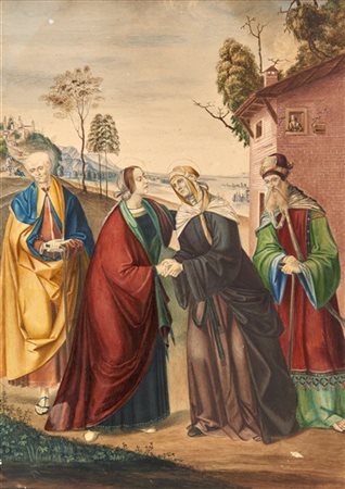 Artista preraffaellita, da Domenico Panetti

"Visitazione"
acquerello (cm 43,5x