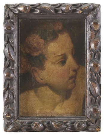 Maestro veneto del secolo XVII

"Volto femminile coronato di fiori"
olio su tel