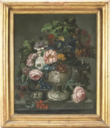 Scuola francese della metà del secolo XVIII

"Vaso di fiori"
olio su tela (cm 6