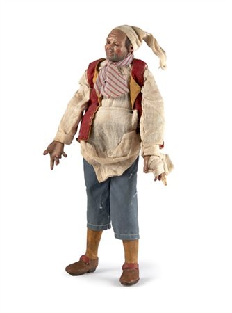 Arte napoletana, secolo XIX. "Macellaio" figura da presepe con parti in terraco