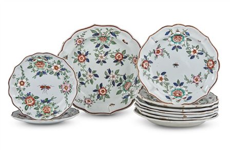 Manifattura di Pasquale Rubati, Milano secolo XVIII-XIX. Gruppo di dieci piatti
