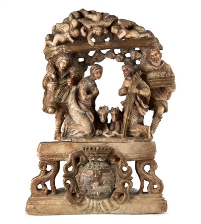 Arte trapanese, Sicilia, secolo XVII. "Adorazione dei pastori" gruppo scultoreo