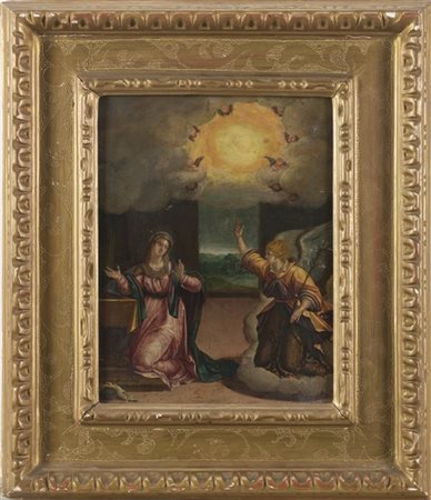 Scuola bolognese dell'inizio del secolo XVII

"Annunciazione"
olio su rame (cm