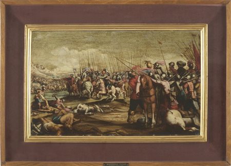 Maestro del secolo XVII

"Scena di battaglia"
olio su rame (cm 30x48,5)
in corn